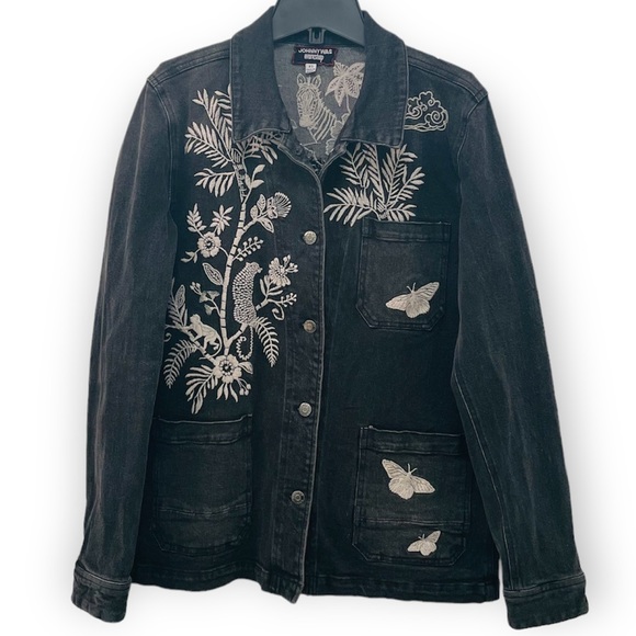 Johnny Was NWOT Denim Embroidered Jacket Never Worn! Eden Denim Worker Jacket - Picture 2 of 11